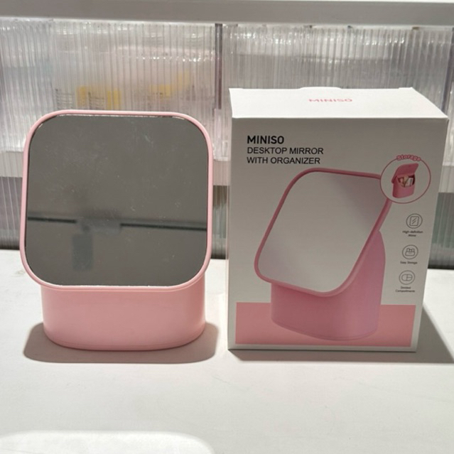 Jual MINISO DESKTOP MIRROR WITH ORGANIZER | Shopee Indonesia