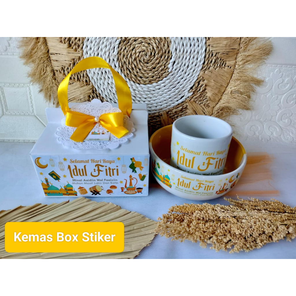 HAMPERS LEBARAN IDUL FITRI MUG + MANGKOK KERAMIK CUSTOM MURAH ECER (NEW DESAIN)