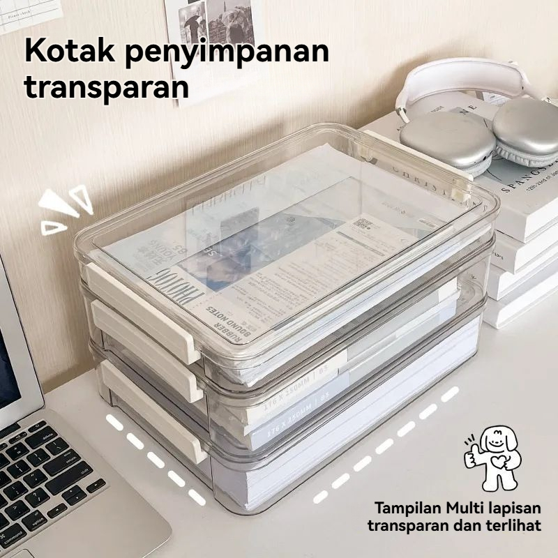 Jual Transparent Id Storage Box Kotak Penyimpanan Kertas A4 A5 Kotak ...