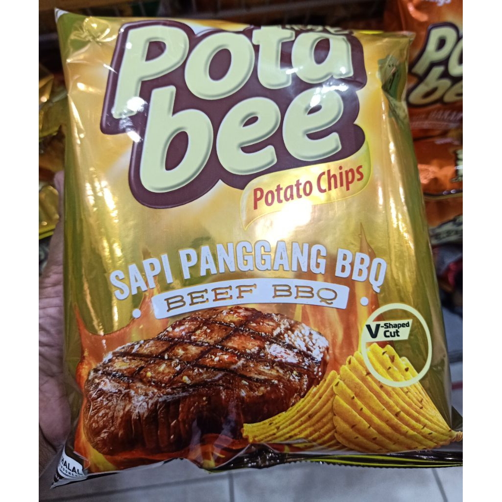 Jual potabee Snack potato chips sapi panggang BBQ 65g | Shopee Indonesia