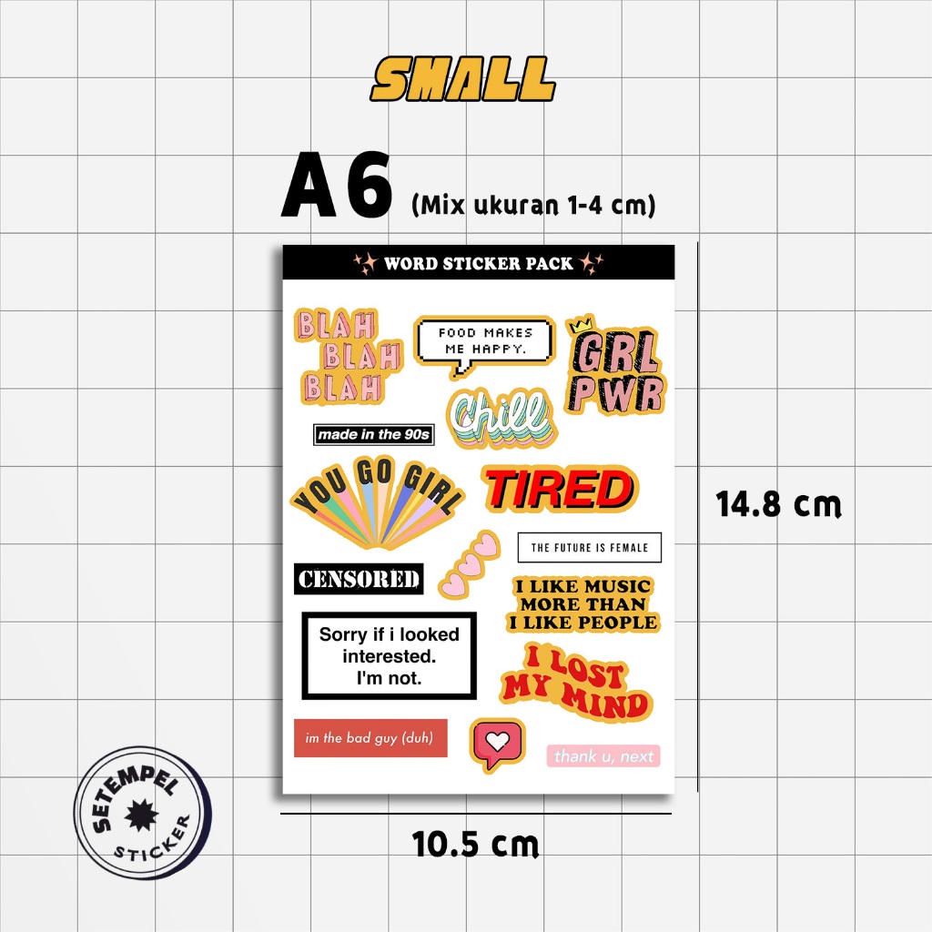 Jual WORD Sticker Pack 16pcs | stiker word vinyl tahan air | Shopee ...