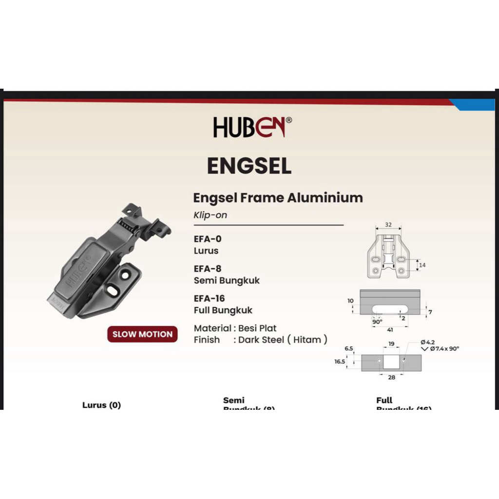 Jual HUBEN ENGSEL SENDOK EFA HUBEN FRAME ALUMINIUM SOFT CLOSE | Shopee ...