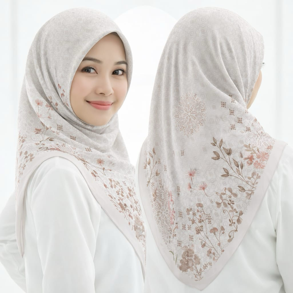 Kerudung Segiempat voal motif Loyly Serries Motif Terbaru Hijab Motif