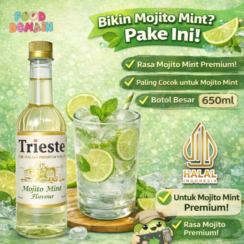 Jual Trieste Syrup Mojito Mint - Sirup Rasa Mint 650ml - Untuk Mocktail ...
