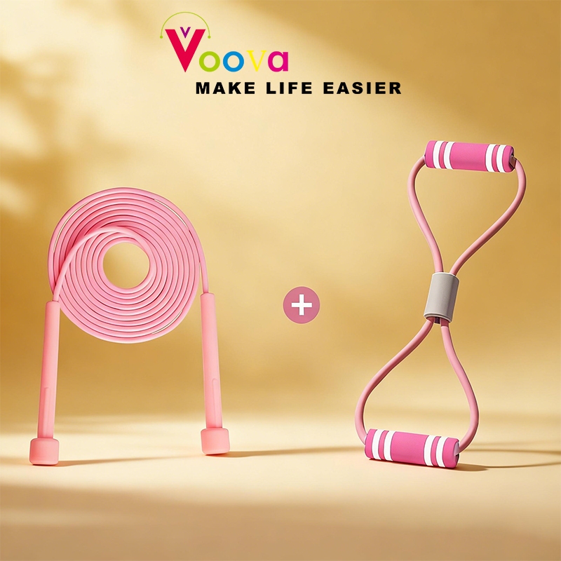 VOOVA New Set Tali Yoga dan Skipping/ Set Olahraga Hemat/ Set Alat Olahraga