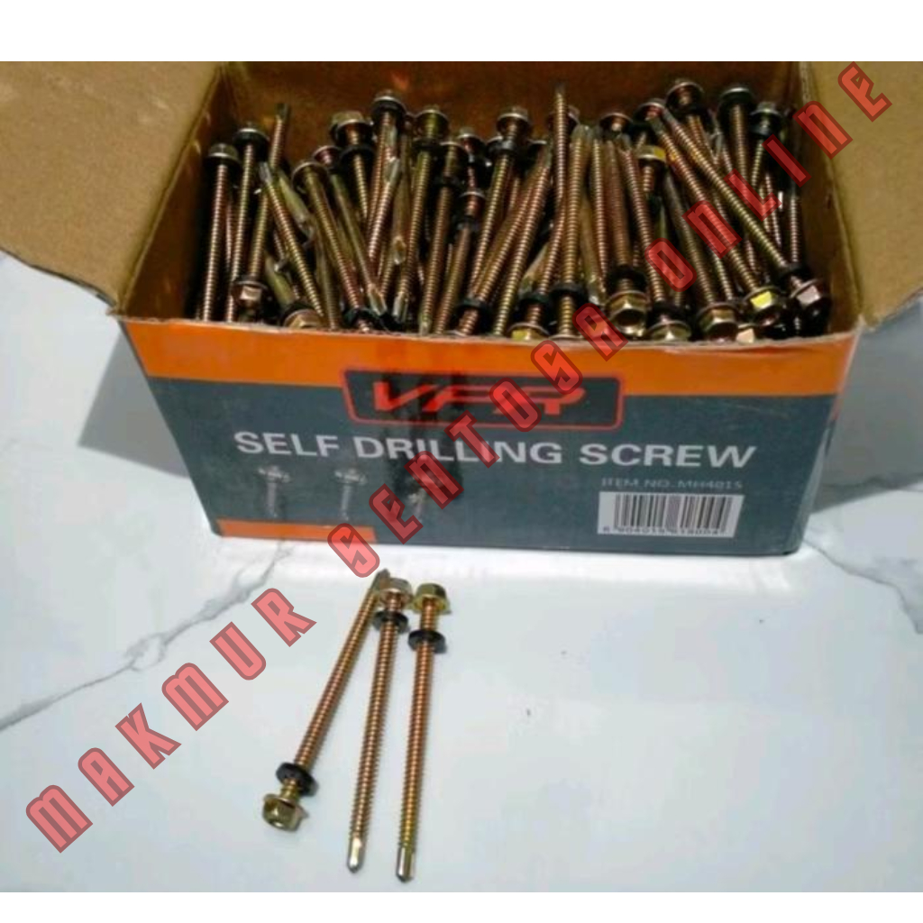 Jual Baut Roofing 7cm / Baut Baja Ringan 12x70 / Self Drilling Screws ...