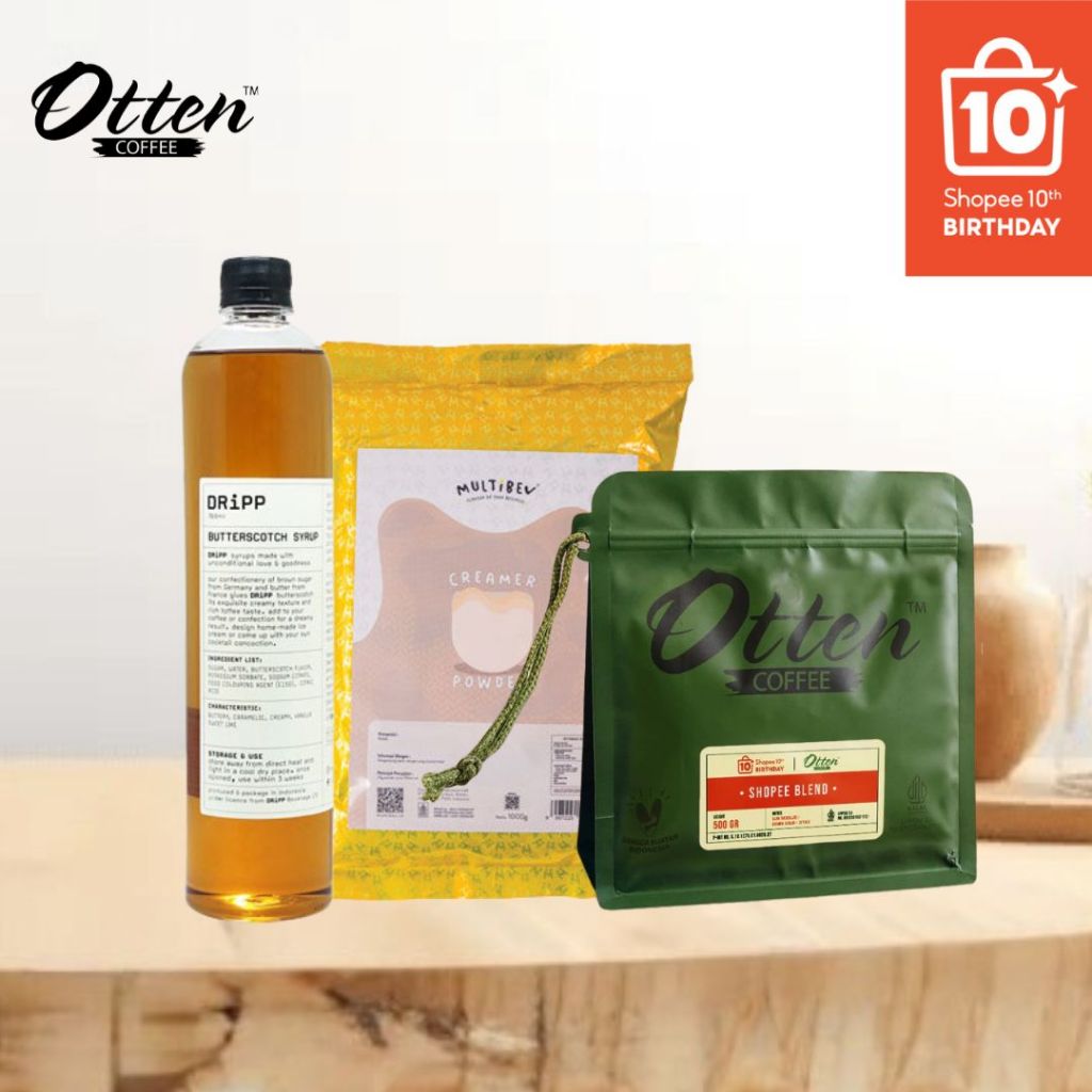 Jual Paket Kopi Susu Butterscotch Otten | Shopee Blend 500gr + Multibev ...