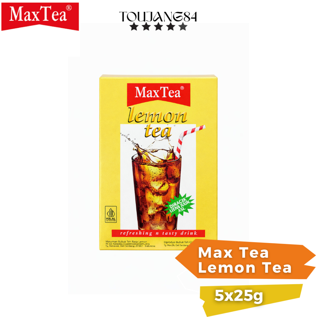 Jual MaxTea Lemon Drink Tea Box 5 Sachet @25g | Shopee Indonesia