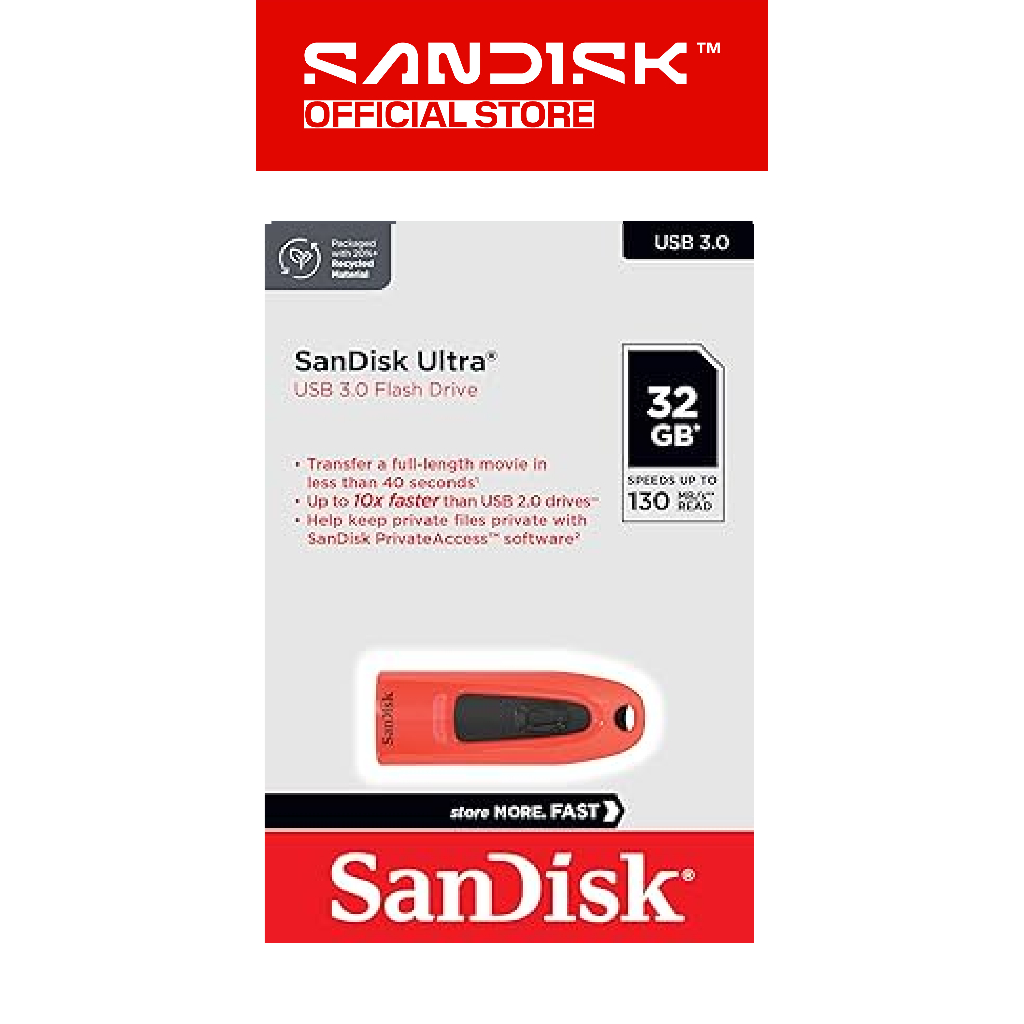 SANDISK CZ48 Ultra 32GB USB 3.0 (Red / Merah) - Flash Drive (4)