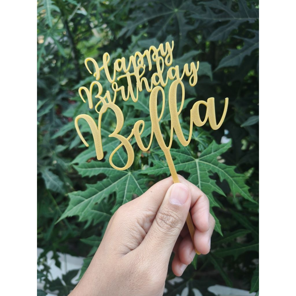 Jual topper nama Topper cake Custom Nama 3D printing | Cetak 3D ...