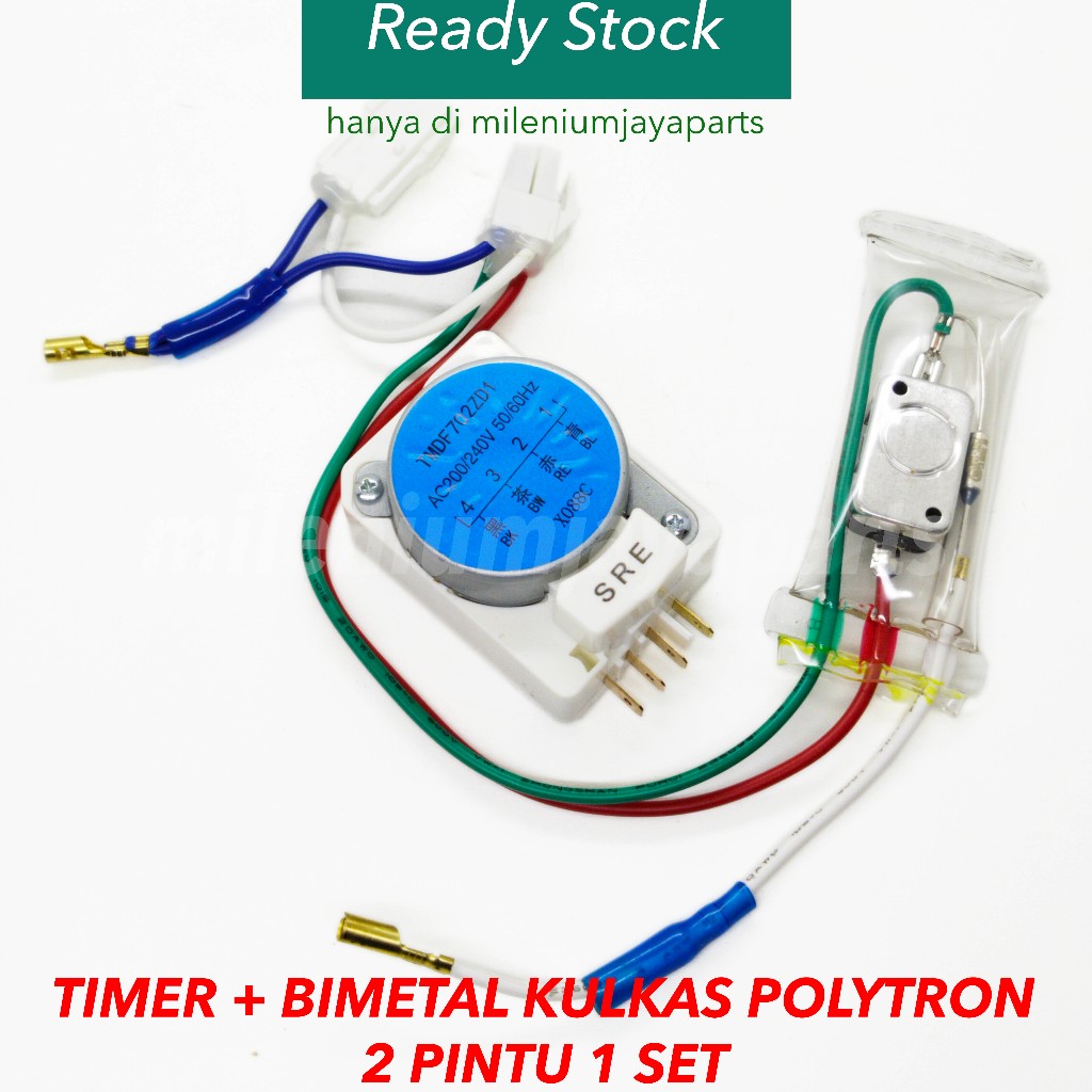 Jual Timer Defrost + Bimetal Fuse Socket Kecil 4 Lubang Kulkas POLYTRON ...