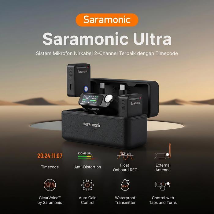 Jual Saramonic Ultra Ultimate 2-Channel Wireless Clip On