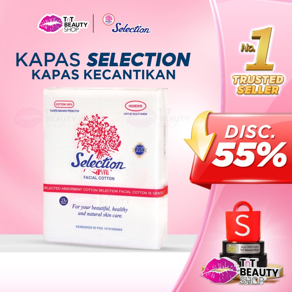 Selection Facial Cotton Kotak 35gr | Kapas | TnT Beauty Shop