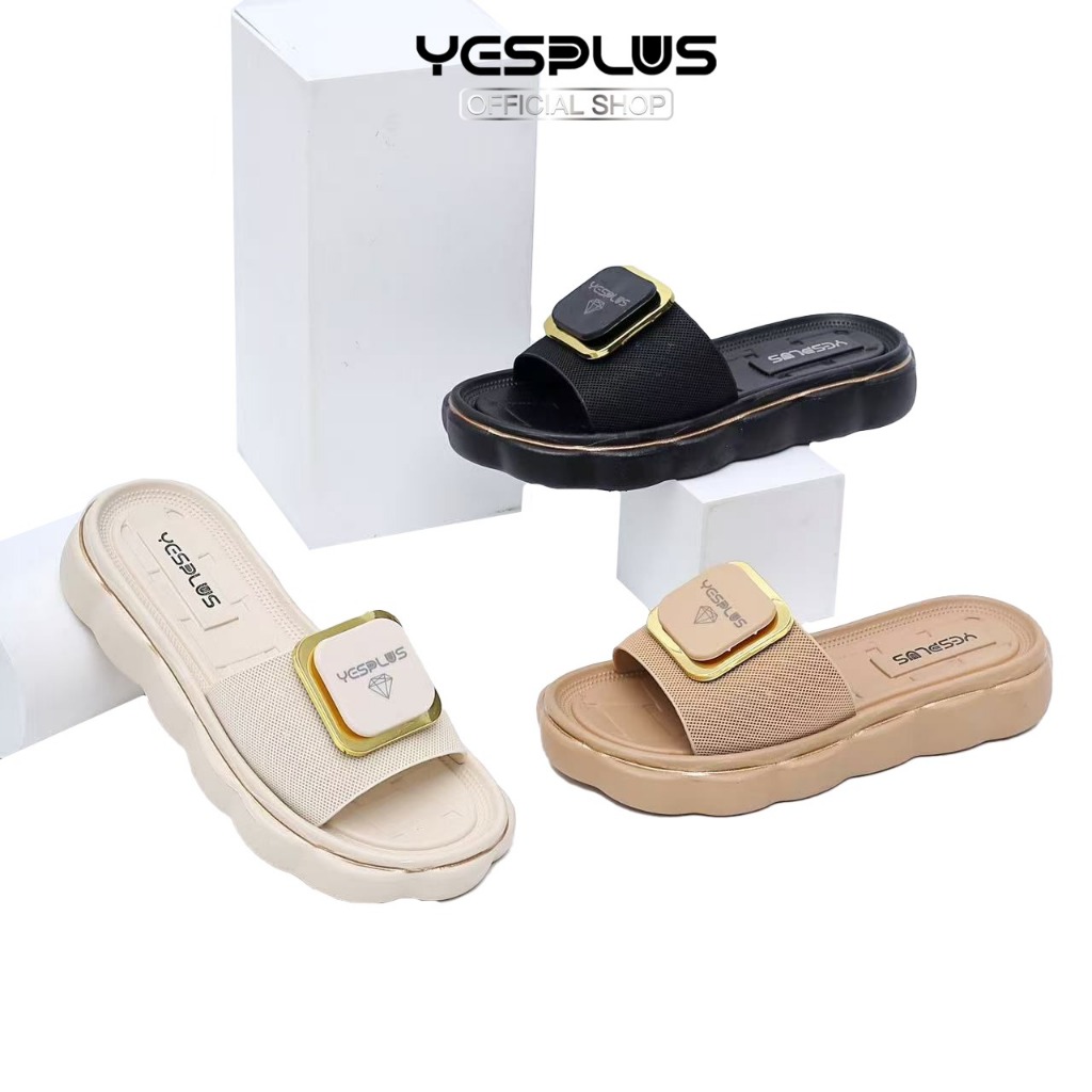 Jual Yesplus Sandal Original 6209 Sandal Slop Jelly Wanita Ring Gold ...