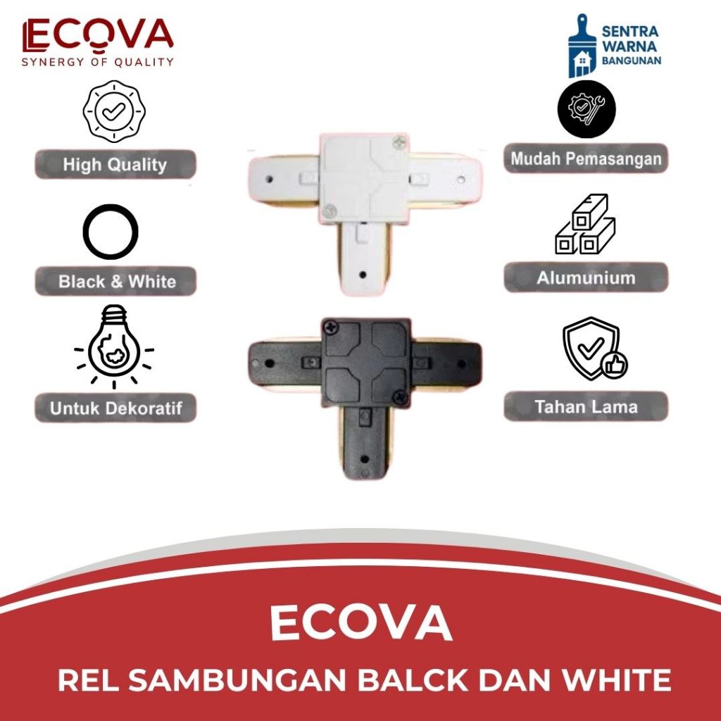Jual ECOVA - RELL Track Light 1M Track Reil Spot Light / Rel Lampu BODY ...