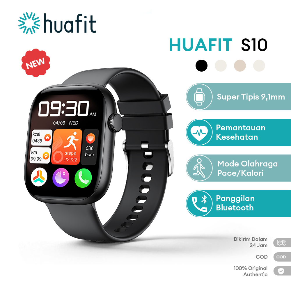 New Huafit S10 Smartwatch Layar 38mm 2 Tali Jam Tangan “ Cocok Kecil Ultra-thin