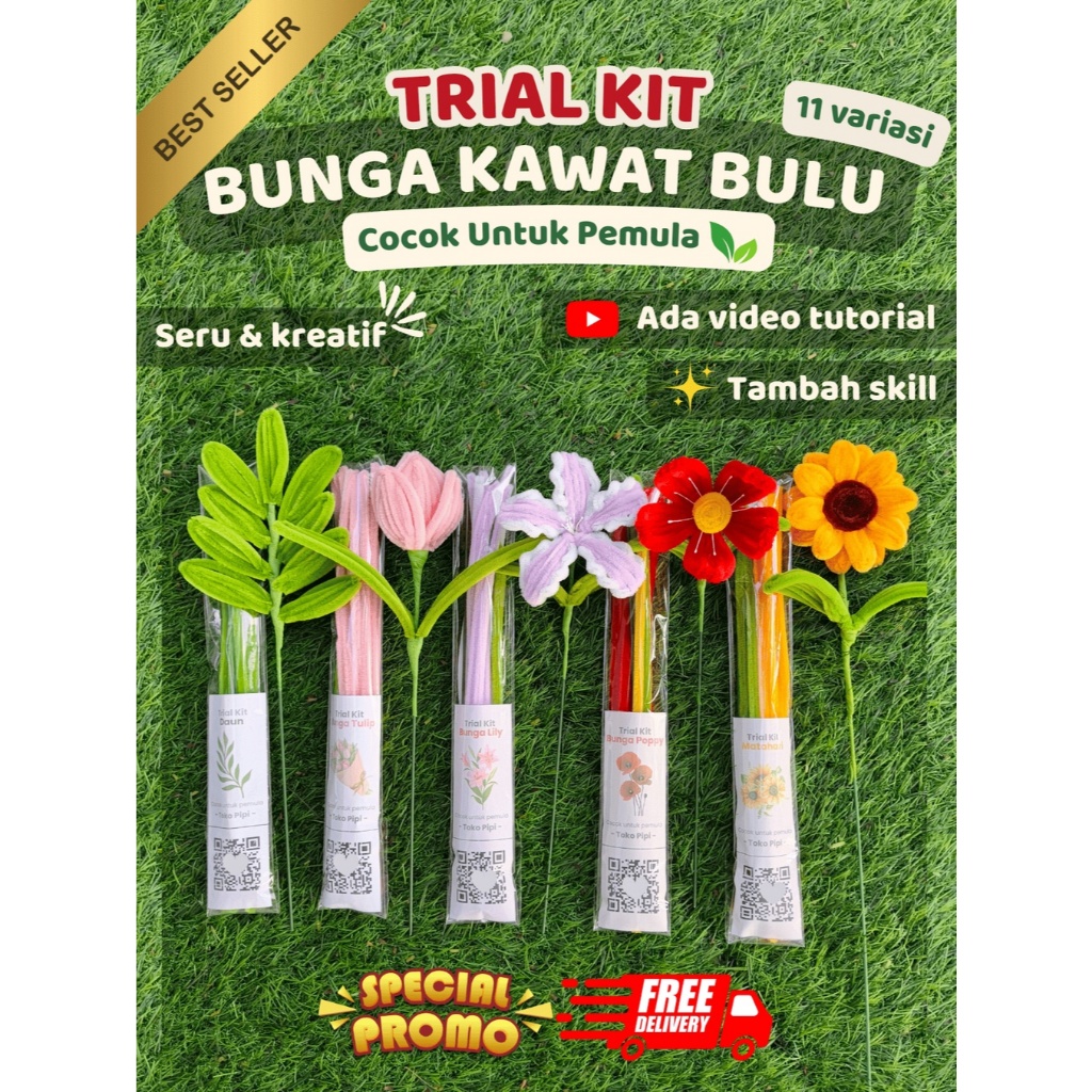 TRIAL KIT DIY KAWAT BULU TEBAL | KAWAT BULU TEBAL COCOK UNTUK PEMULA | PIPE CLEANER MERCY
