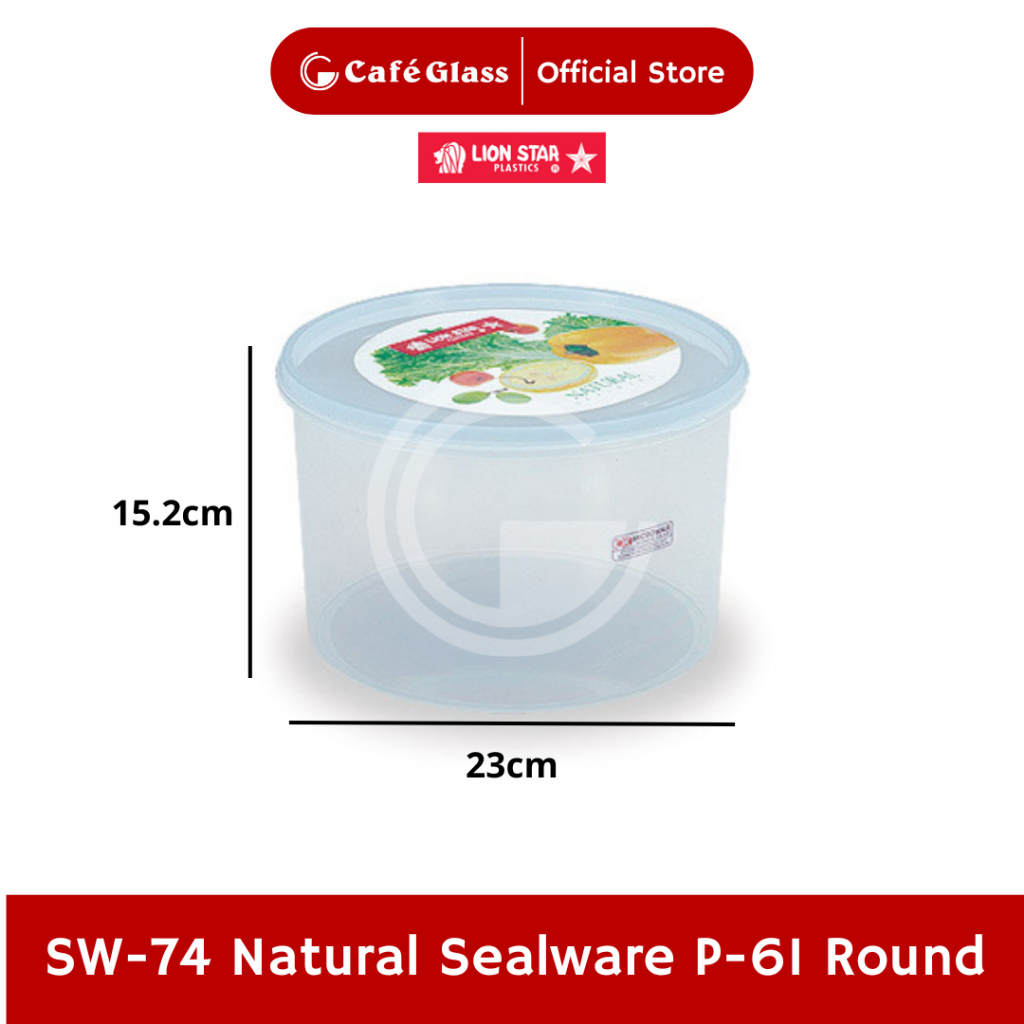 Sealware Natural 4.8L Lion Star SW74 - Toples Plastik Bulat Jumbo Wadah Kedap Udara