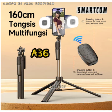 SMARTCOM Tripod Bluetooth P180 P185 Tongsis Selfie Stick Remote Control Hand Stabilizer HP 360