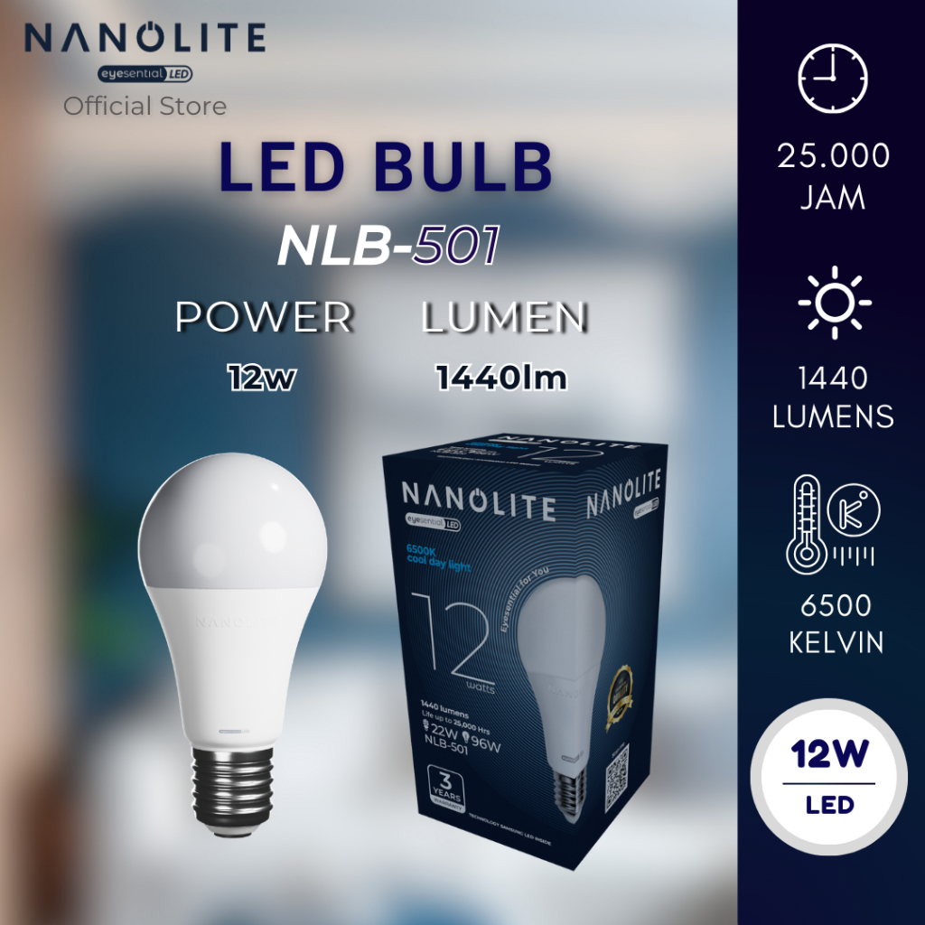Product image Nanolite Lampu Bohlam LED Bulb 12 watt Cahaya Putih Cool Daylight 3