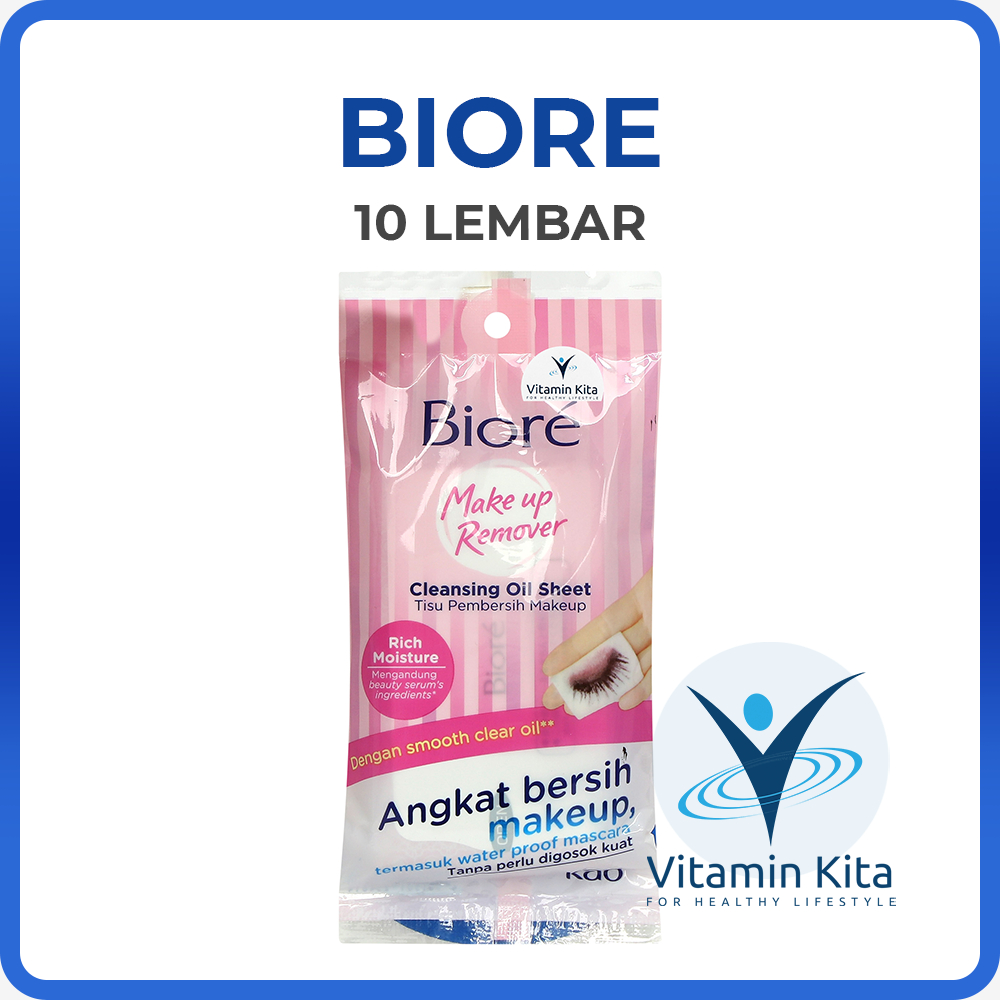 BIORE MAKE UP REMOVER CLEANSING OIL SHEET ISI 10 SHEET | TISU PEMBERSIH MAKE UP, TISU MAKE UP, CLEANSING OIL