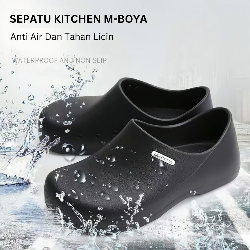 Jual Sepatu Kitchen Anti-Slip Chef Shoes EVA+PU Tahan Air Melindungi ...