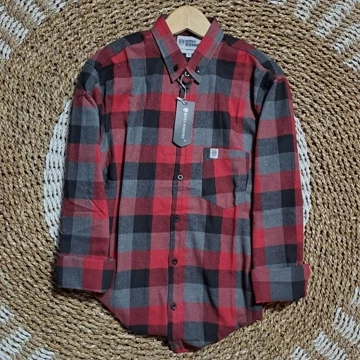 Kemeja Flanel Pria Lengan Panjang Distro Flanel Motif 3 Dimensi Kuning Kunyit Hijau Merah