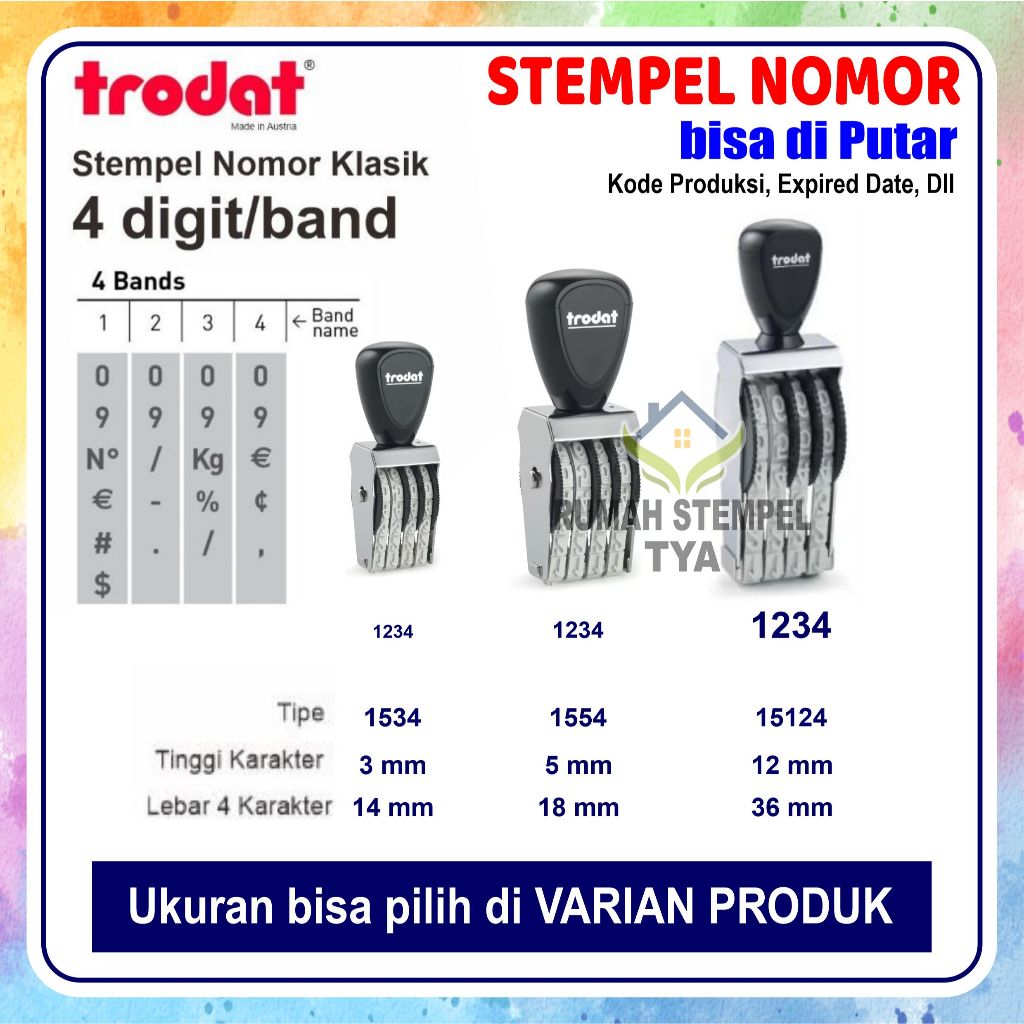 Jual Stempel Nomor 4 DIGIT Trodat Klasik Berkualitas (ANGKA & SIMBOL ...