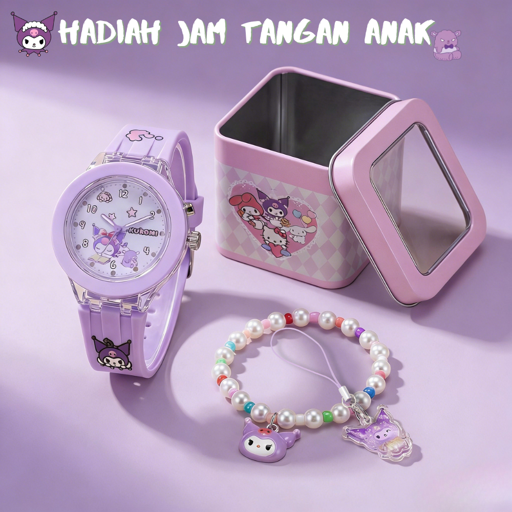 Jual Jam Tangan Anak perempuan Set gelang jam tangan Fashion Baru Warna ...