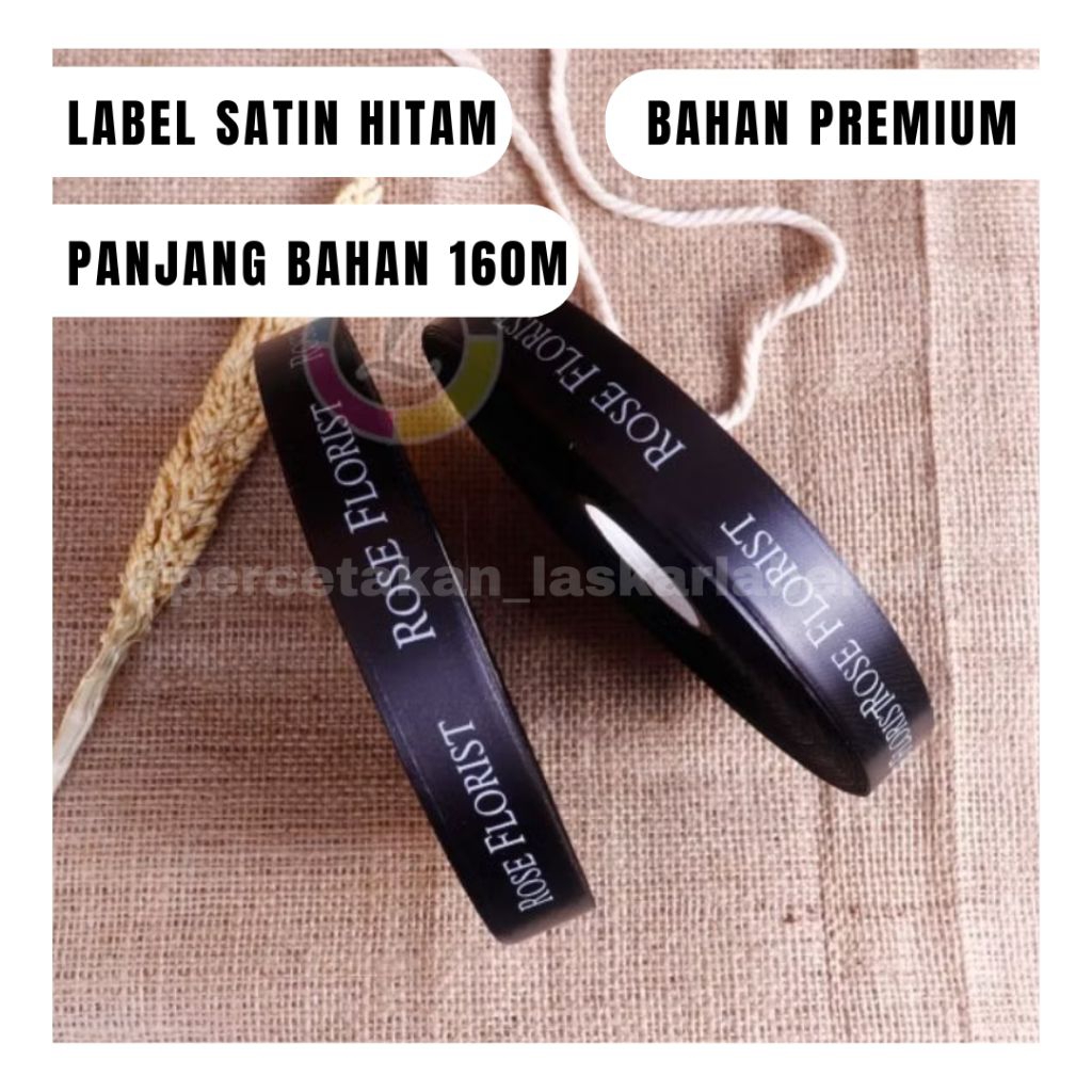 Jual label satin hitam / satin sablon / label baju / label hijab ...