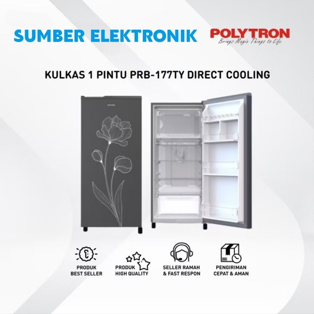Jual KULKAS 1 PINTU POLYTRON PRB-177TY BERGARANSI RESMI 5 TAHUN ...