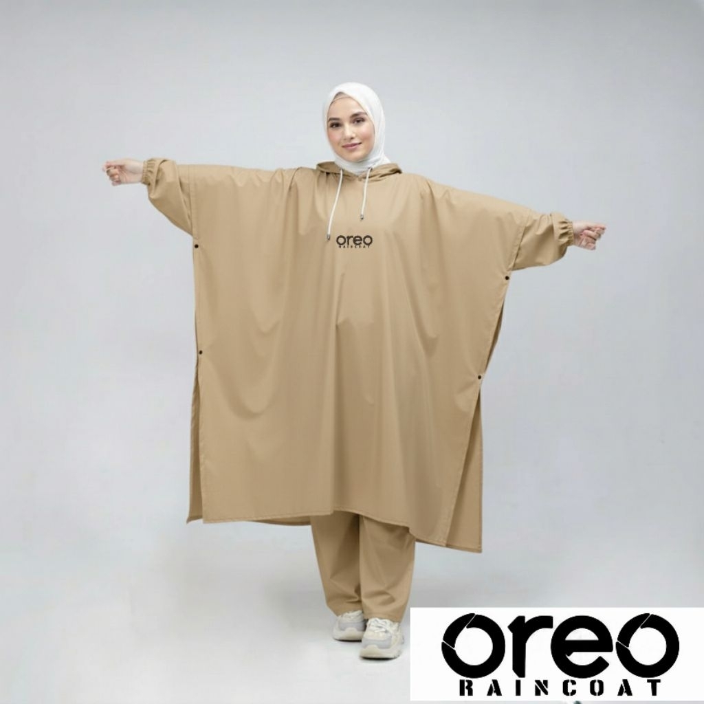 Jas Hujan Ponco Mantel Kelelawar Jumbo Pria Wanita Dewasa foto 2