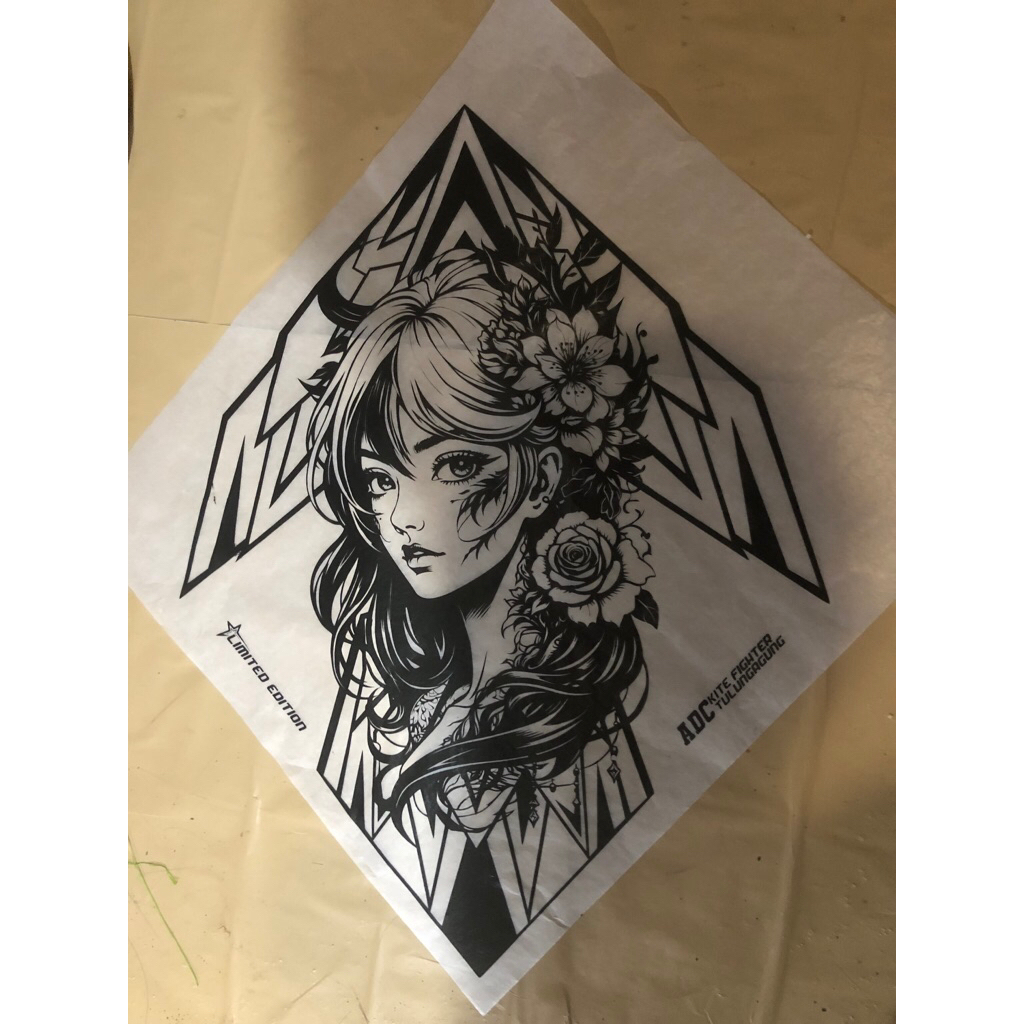 Jual 10 lembar kertas layangan sukhoi hitam putih ADC design | Shopee ...