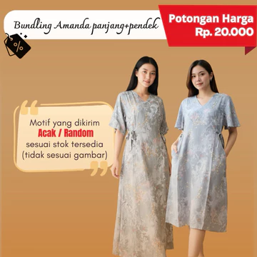 DELOFI Homewear Daster Amanda Panjang Maxi Dress Premium Rayon Viscose