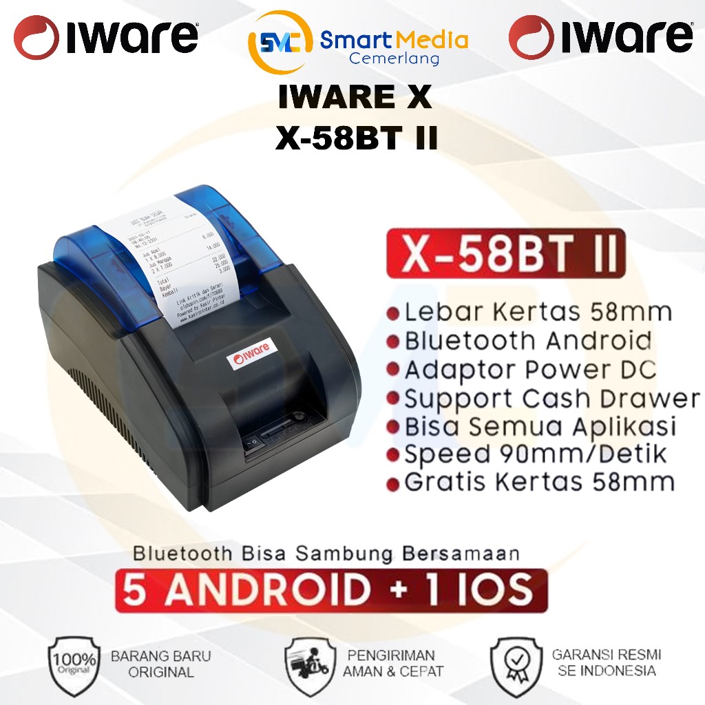 Jual Printer Bluetooth Desktop Iware X-Series X-58BT II Multi Connect ...