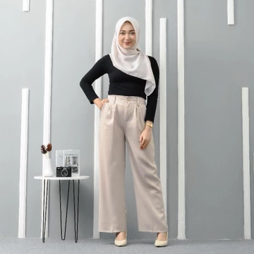 ARLINSHA Celana Kulot Wanita Loose Pants Trousers Celana Kerja Anti Kusut Cocok Untuk Semua