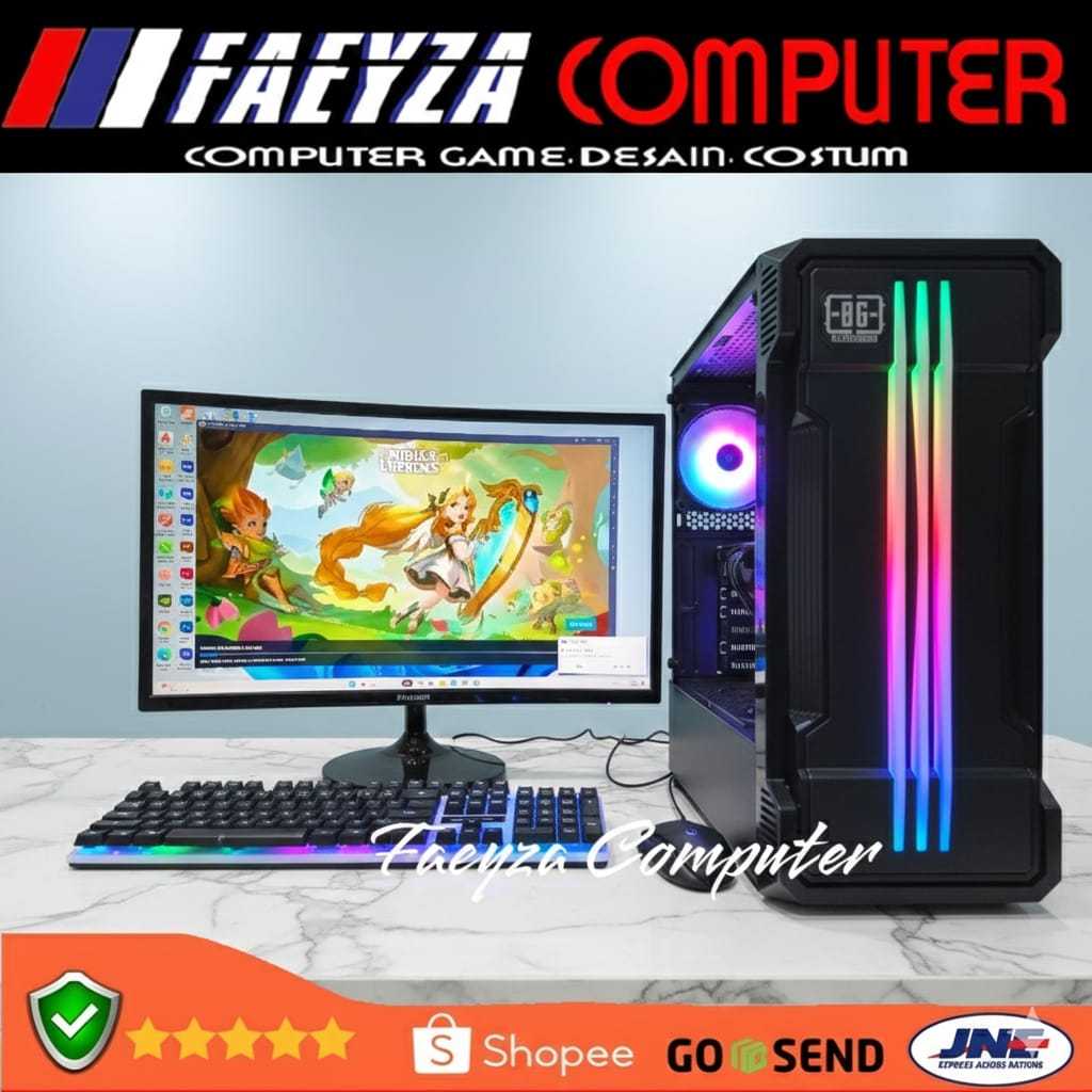 PC Gaming Lengkap intel core i7 7700 | VGA NVIDIA GTX 1050Ti 4GB | Ssd 128GB | Lengkap LED 24 Samsung