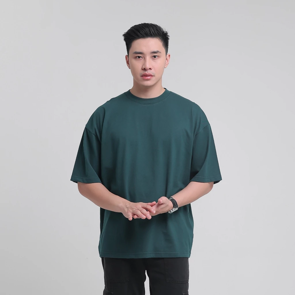Kaos Oversize Pria Hitam Premium Cotton Combed 20s Tebal foto 2