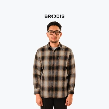 Broodis Kemeja Flannel Canbera Green Lengan Panjang