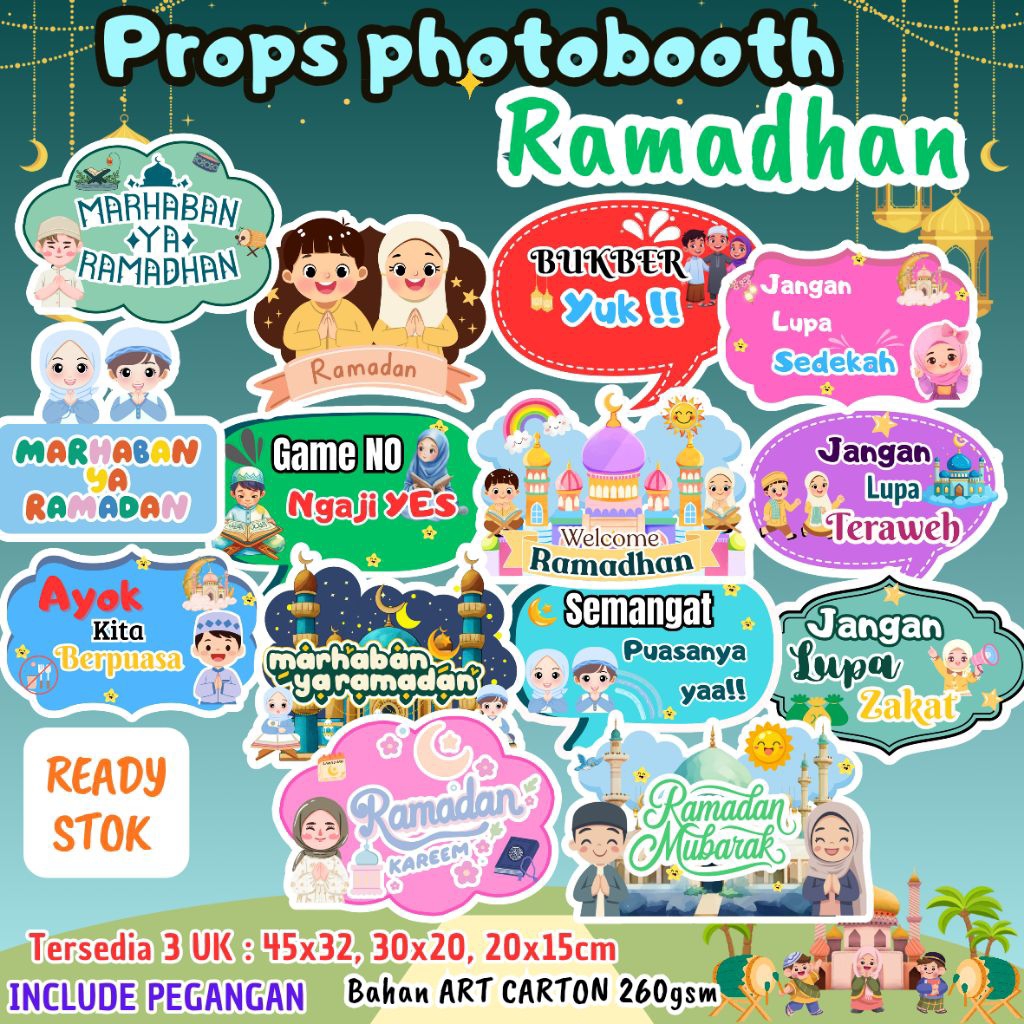 Jual Props photobooth Tema Ramadhan Hiasan Pawai Ramadhan | Shopee ...