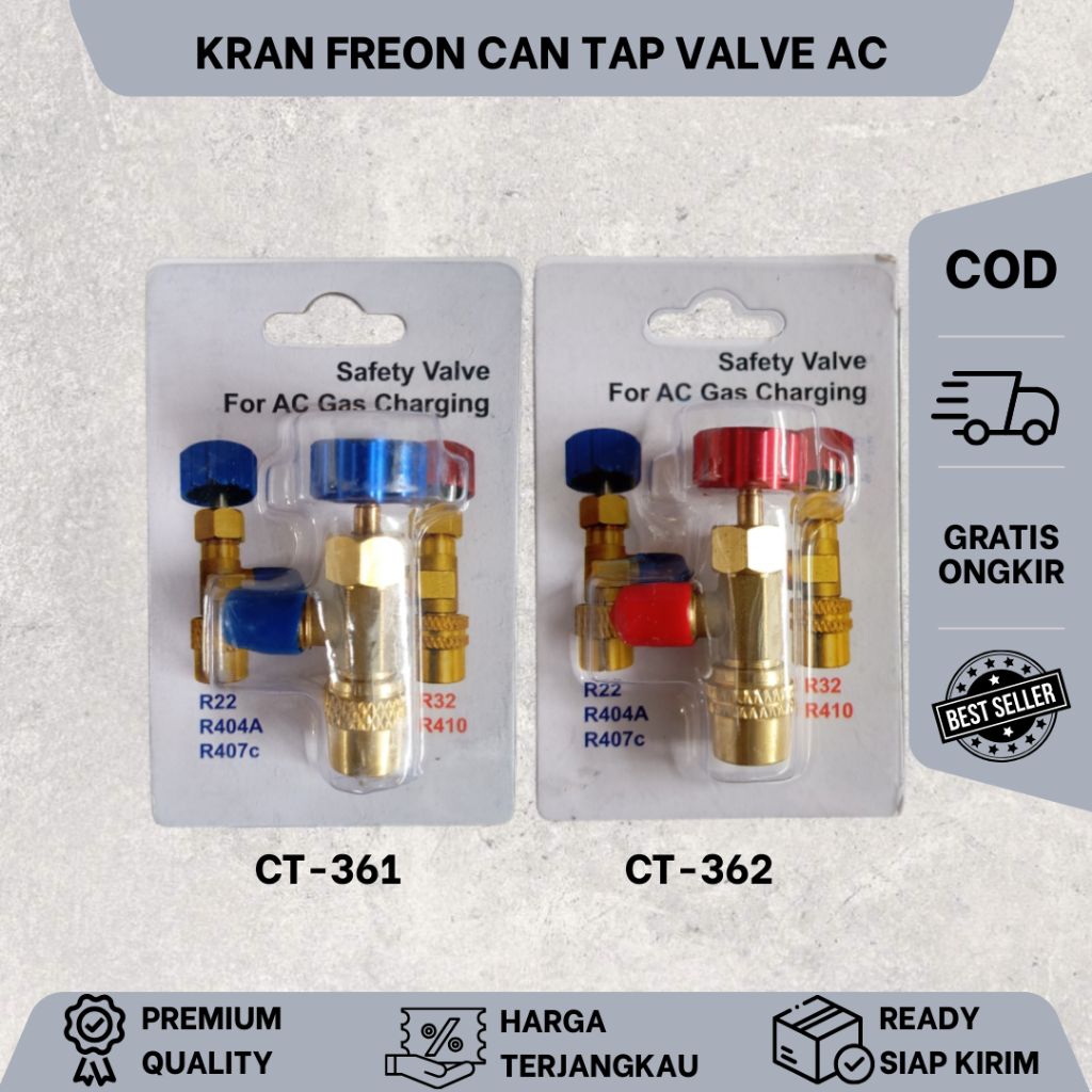 Jual KRAN FREON CAN TAP VALVE AC R22 R404A R407C R410 R32 KUALITAS ...
