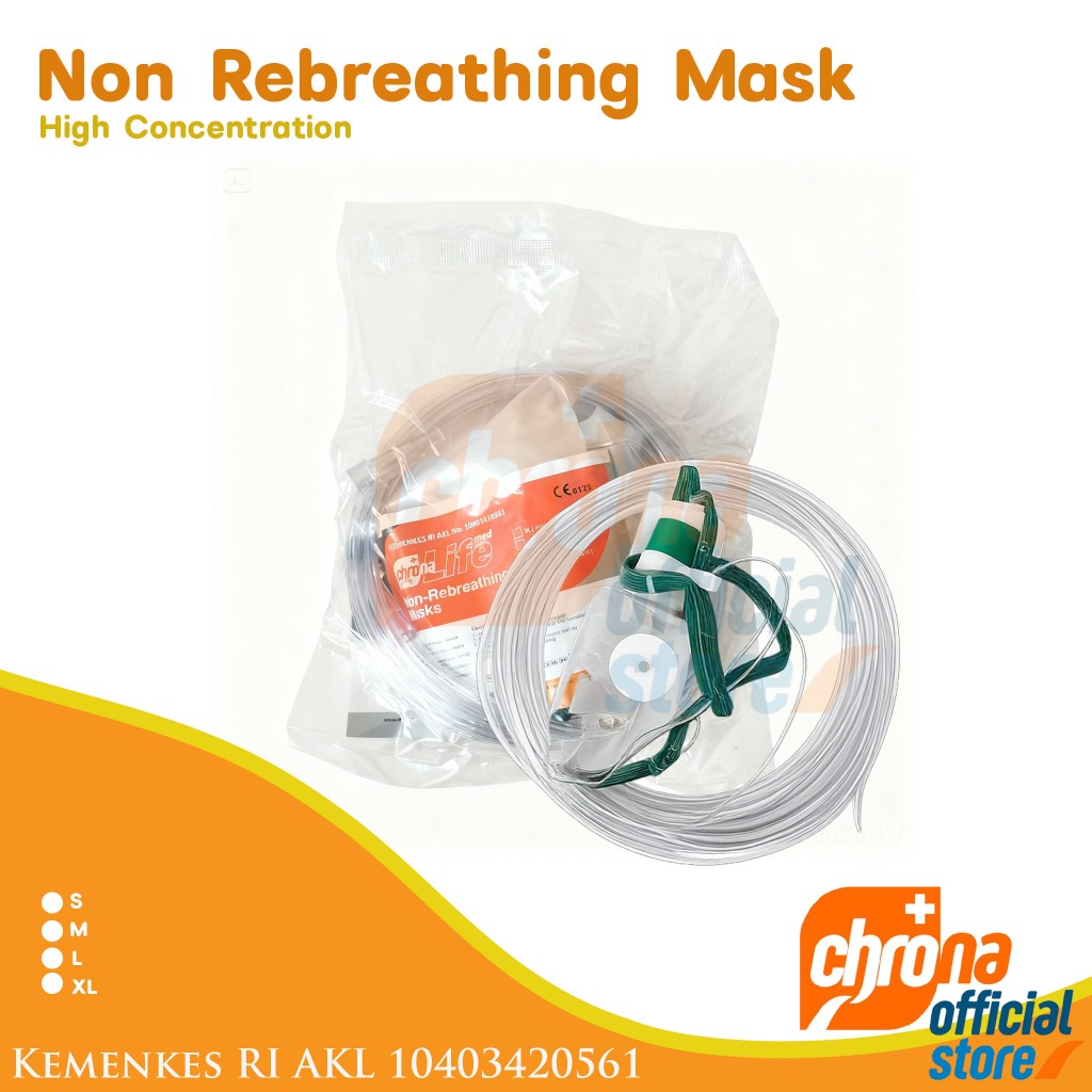 Jual ChronaLifeMed Non-Rebreathing Mask (NRM) Steril I Alat Bantu ...