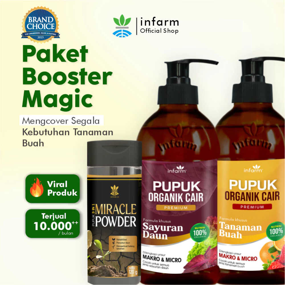 INFARM - Paket Booster Magic, Paket POC Sayur dan Buah Miracle Powder Paket Pupuk Organik Cair