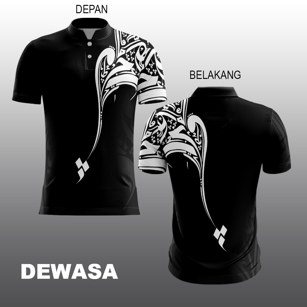 Baju Jersey Koko Arab Arabian Saudi Pria Dewasa Lengan Pendek Dan Lengan Panjang Hitam Putih