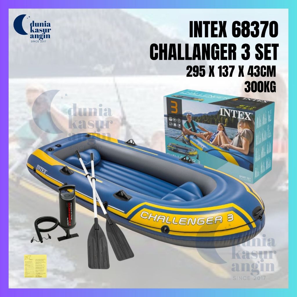 Jual DuniaKasurAngin - INTEX 68370 Perahu Boat Challenger 3 Boat Set ...