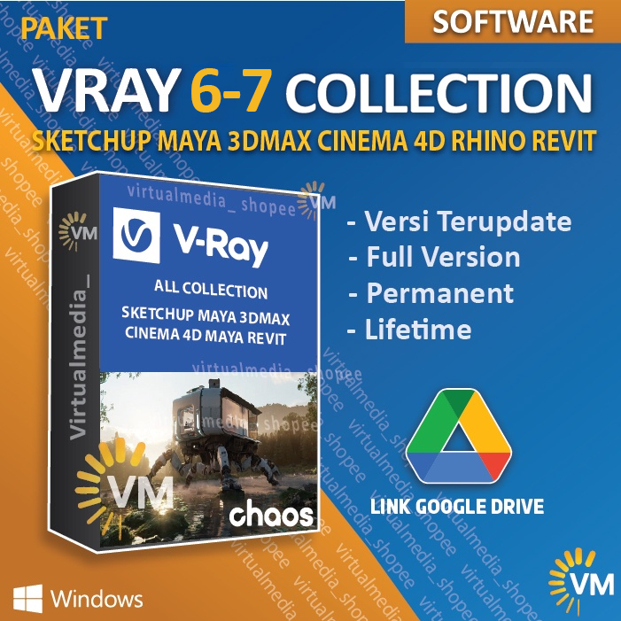 Jual CHAOS VRAY 6 7 ALL SKETCHUP REVIT MAYA CINEMA 4D 3DS MAX RHINO V ...