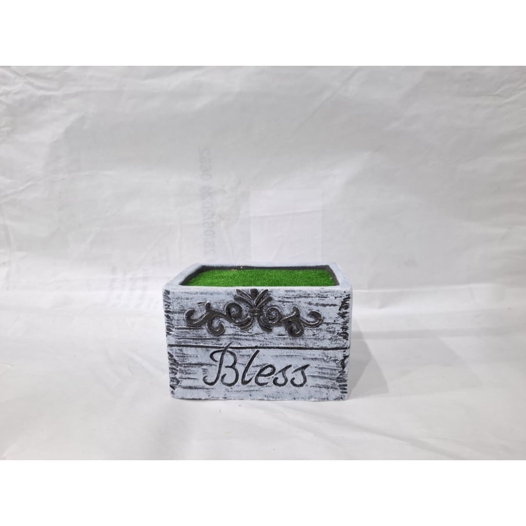 Jual Pot batu/pot petak bless/pot bunga meja/ukuran(+/-10cm) | Shopee ...