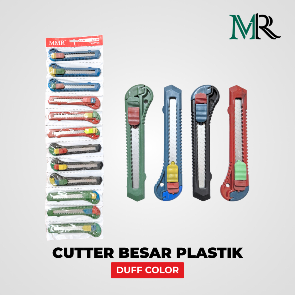 Jual Pisau Cutter Besar Duff Color - 1 Renteng Isi 12 pcs - 4 Warna ...