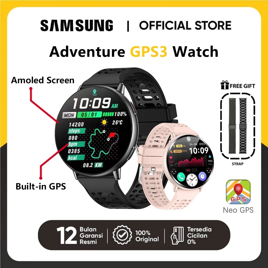 Jual [Bisa GPS]SAMSUNG GPS3 Smartwatch AIR R5 Jam tangan Tali ganda ...
