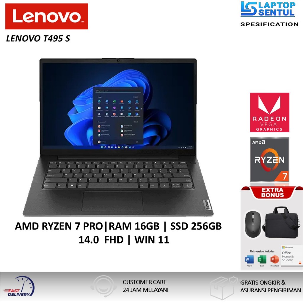 Jual Lenovo thinkpad T495 AMD Ryzen 7 Pro 3700U Ram 16GB 1TB SSD FHD ...